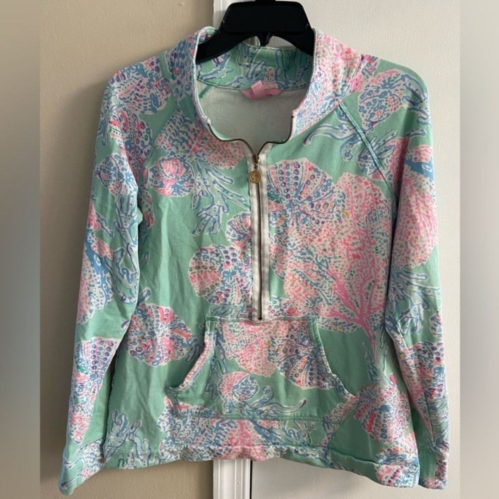 Lilly Pulitzer skipper Pink and Green Pullover Medium